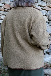 Veste polaire Femme beige over size Détails Velours, 2 Poches, Boutons