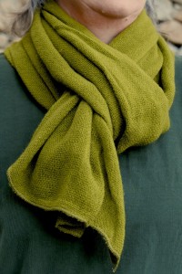 Echarpe laine vert botanique