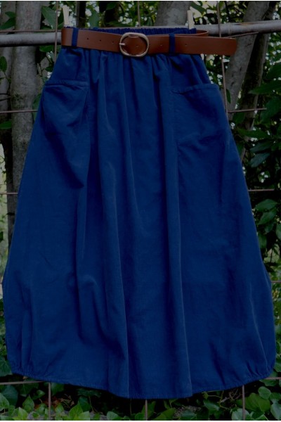 Jupe velours de coton Léonie Bleu marine