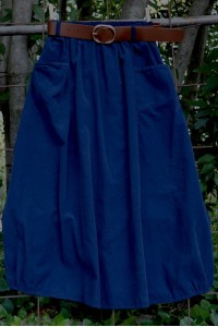Jupe velours de coton Léonie Bleu marine