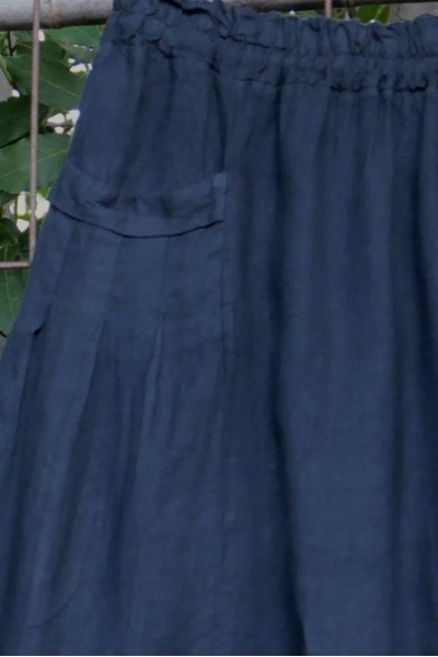 Jupe Femme Grande Taille en Lin – Taille Élastiquée, Poches & Pinces