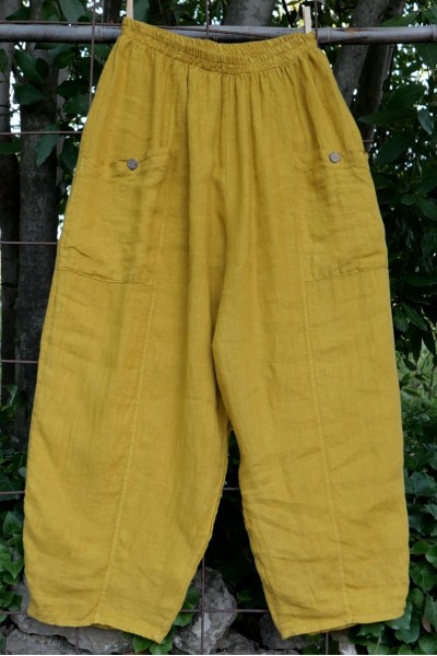 Pantalon en Lin Grande Taille avec Grandes Poches – Confort & Élégance