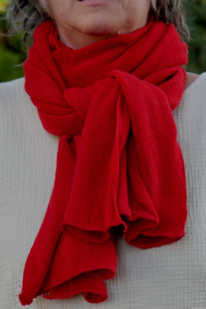 Echarpe laine rouge Echarpe laine rouge