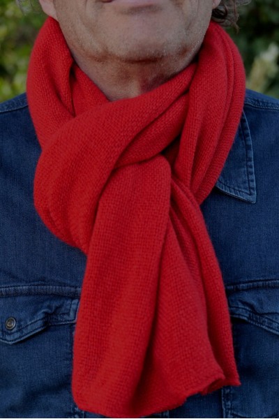 Echarpe laine rouge