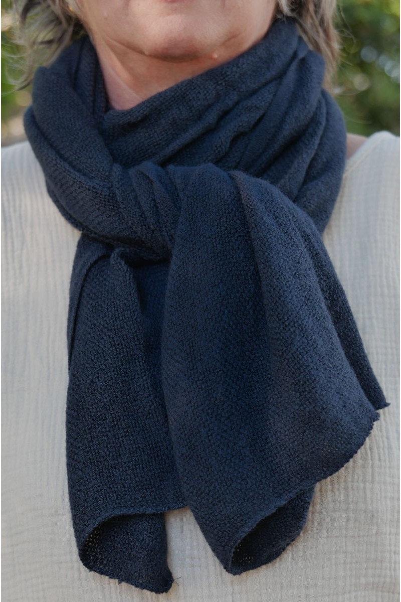 Echarpe laine Bleu marine Echarpe laine Bleu marine