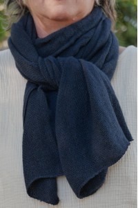 Echarpe laine Bleu marine