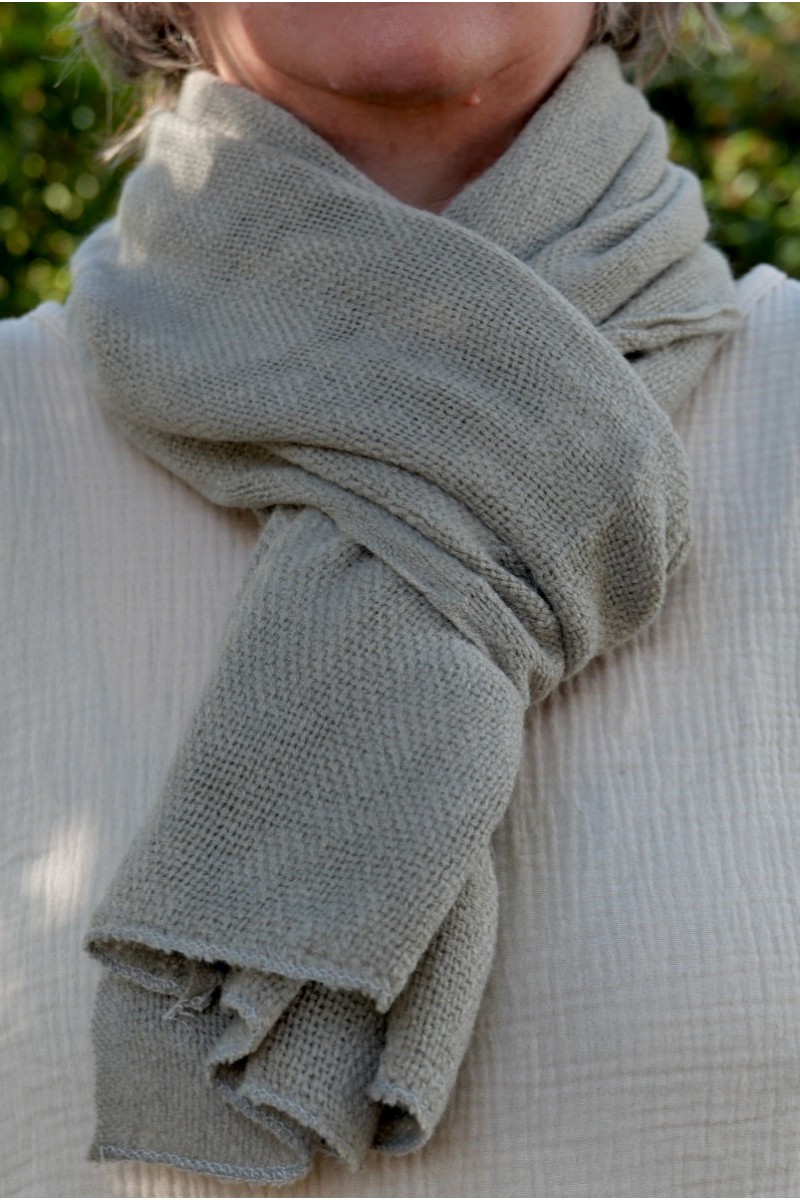 Echarpe laine gris tempête Echarpe laine gris tempête