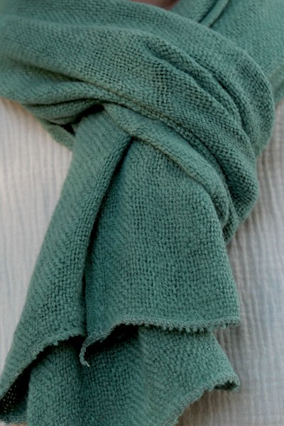 Écharpe en Laine mixte vert jade– Douceur et Chaleur pour l’Hiver