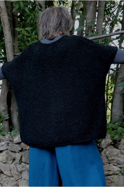 Pull over size grande taille femme col V – Mélange laine et angora