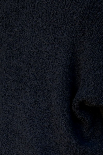 Pull femme noir over size col V – Effet bouclettes, alpaga & laine