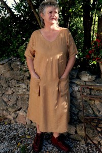 Robe longue lin grande taille Luce Savane