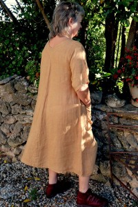 Robe longue lin grande taille femme col V, poches - confort & élégance