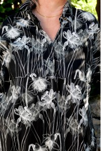 Robe/Tunique Grande Taille Over size en Coton – Fleurs Noir & Blanc