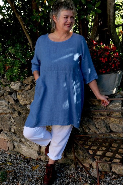 Tunique Lin Emma Bleu cyclades