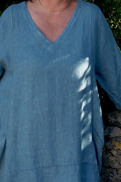 Tunique en Lin Femme Grande Taille - Col V - Confort naturel