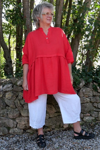 Tunique lin grande taille Colette Rouge