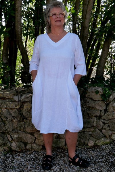 Robe longue lin Sophia Blanche