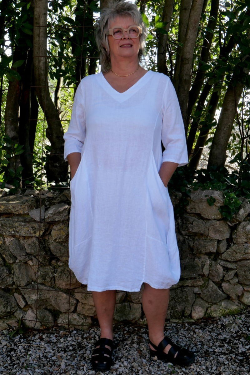 Robe longue lin Sophia Blanche