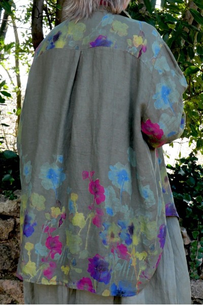 Chemise lin oversize Pénélope Kaki