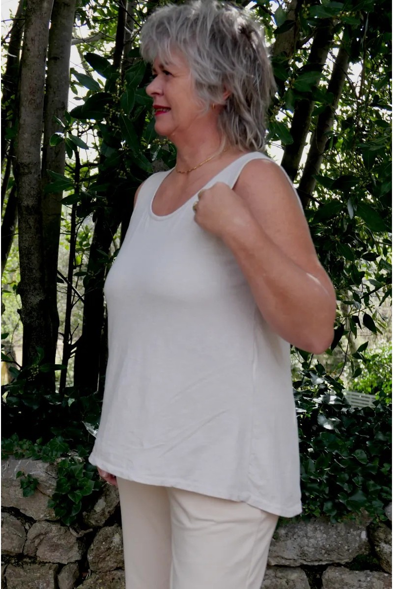Débardeur coton Beige