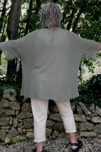 Pull en maille coton oversize Samuel Kaki clair