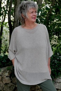 Pull en maille coton oversize Samuel Taupe clair