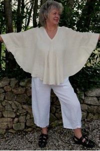 Top poncho lin Lucia Beige