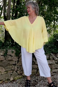 Top poncho Lin Lucia Sorbet citron
