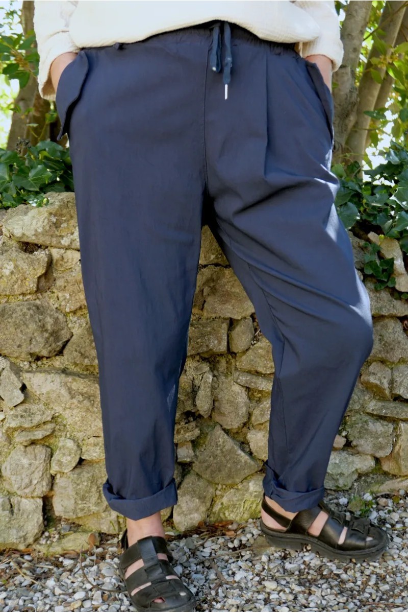 Pantalon Elasthanne Archibald Bleu marine
