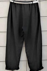 Pantalon grande taille femme coton & lin - taille élastiquée et poches