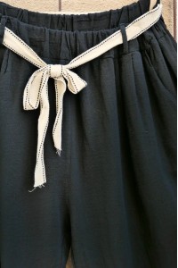 Pantalon grande taille femme coton & lin - taille élastiquée et poches