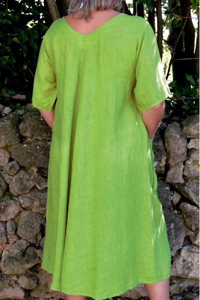 Robe longue lin femme grande taille - élégante, originale et légère.