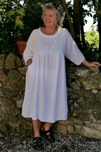 Robe longue lin grande taille Frédérique Blanche