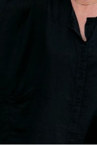 Tunique lin femme grande taille col V, légère, asymétrique avec poches