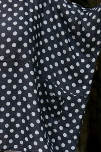 Tunique lin oversize marine à pois - grande taille femme, confortable.