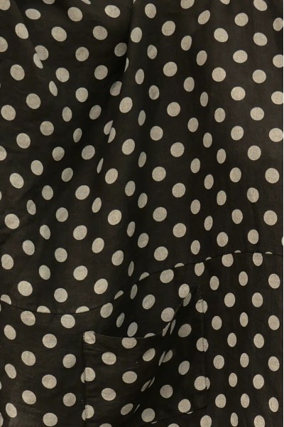 Tunique lin oversize grise à pois - grande taille femme, légère.