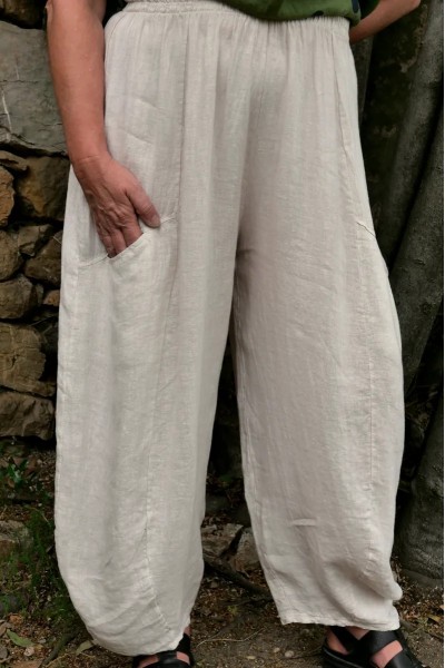 Pantalon lin Aldebert Beige