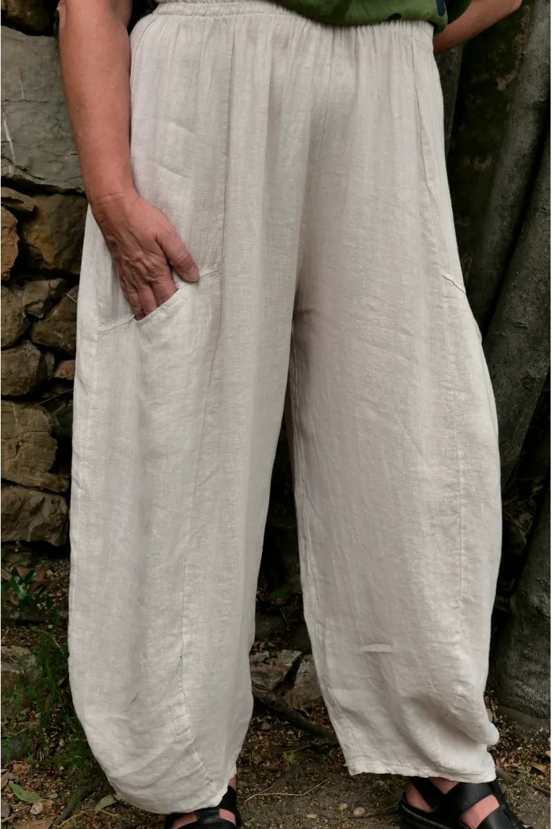 Pantalon lin Aldebert Beige
