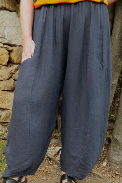 Pantalon lin femme grande taille 44-50 – ample, pantalon fluide été