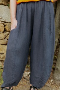 Pantalon lin femme grande taille 44-50 – ample, pantalon fluide été