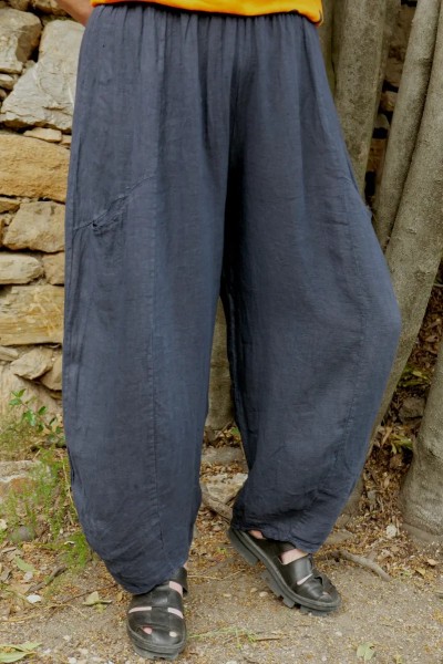 Pantalon lin femme grande taille 44-50 – ample, pantalon fluide été