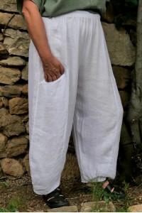 Pantalon lin Aldebert Blanc