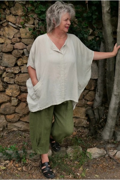 Tunique lin grande taille Margot beige
