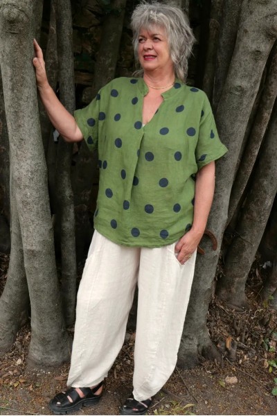 Top lin Robin pois vert