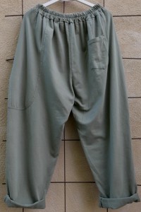 Pantalon coton kaki femme grande taille - poches, coupe structurée