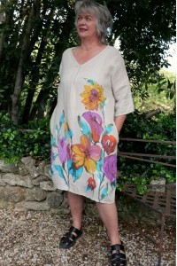 Robe lin Florie beige