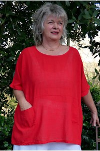 Tunique coton Pauline rouge