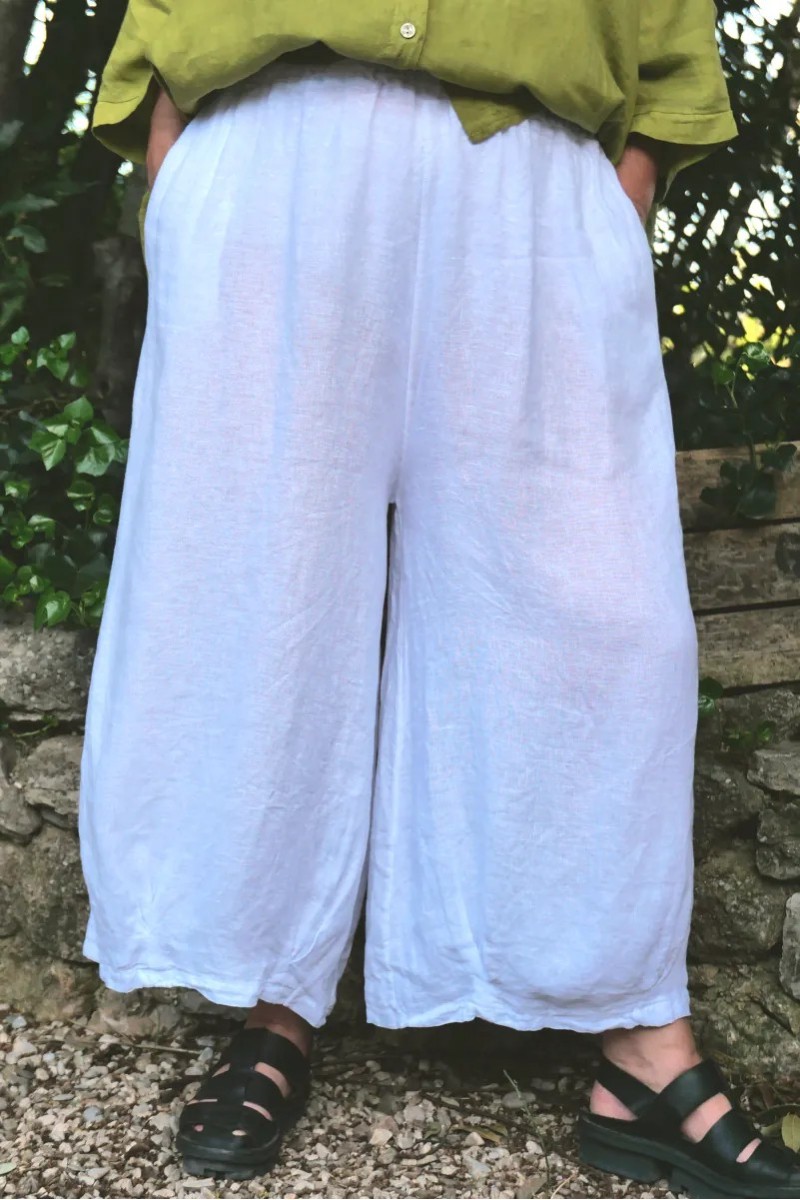 Pantalon large en lin - femme grande taille - naturel et confortable