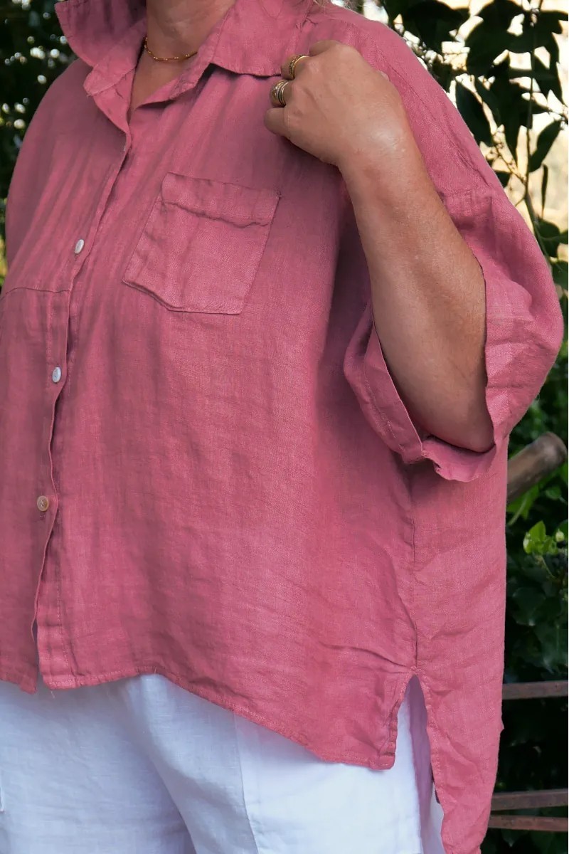 Chemise lin Armelle Rose Inca