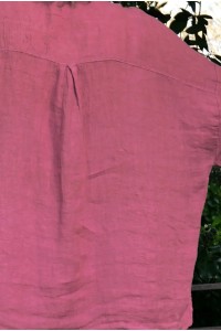 Chemise lin rose - femme grande taille- coupe asymétrique, poches